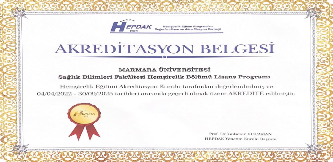 Hemşirelik Bölümü Akreditasyon Belgesi-2025